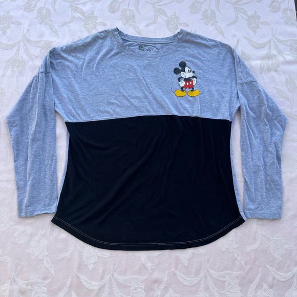 Disney Tops - Mickey Mouse longsleeve T-shirt gray and black; Offset Arm Seams; Women’s Medium